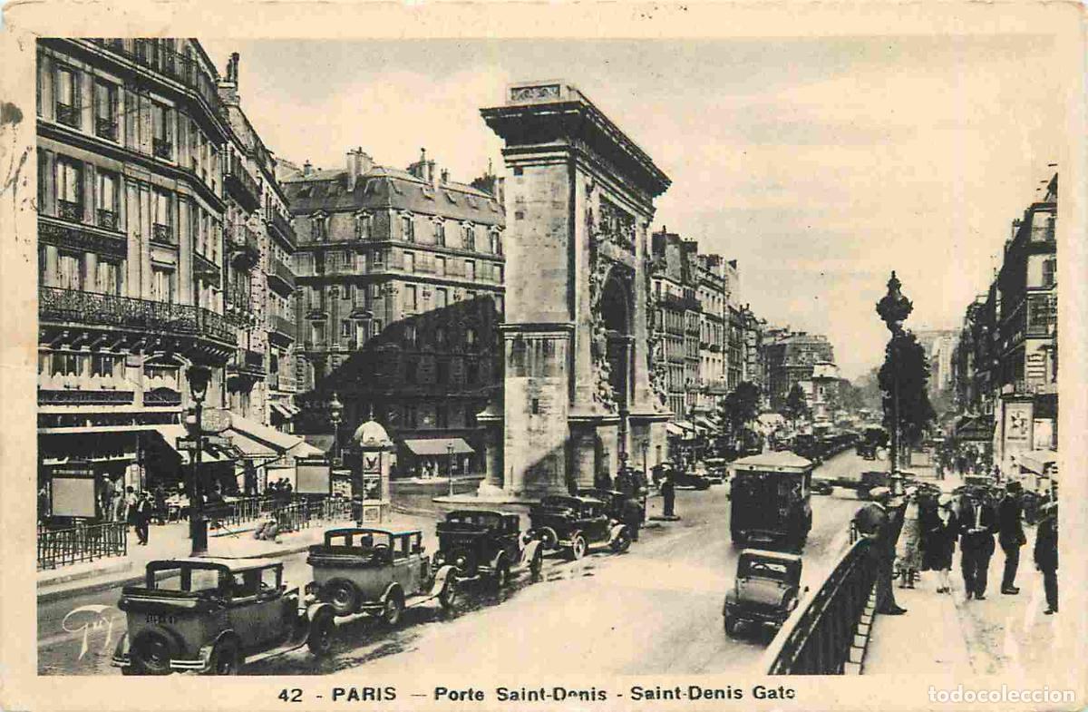 Cartes Postales: France - 75 - Paris - Porte Saint Denis - Anim&eacute;e - Automobiles - CPA - Oblit&eacute;ration ronde de 1937 -