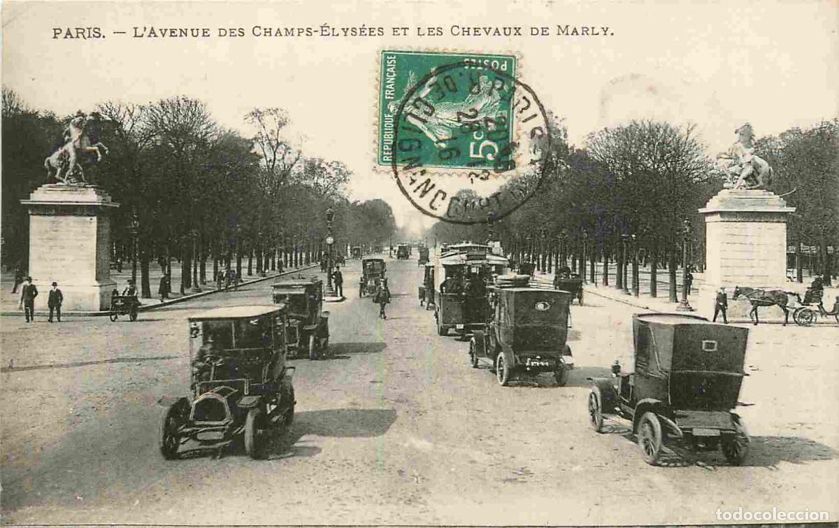 Cartes Postales: France - 75 - Paris - Avenue des Champs-Elys&eacute;es et les Chevaux de Marly - Automobiles - CPA - Oblit&eacute;