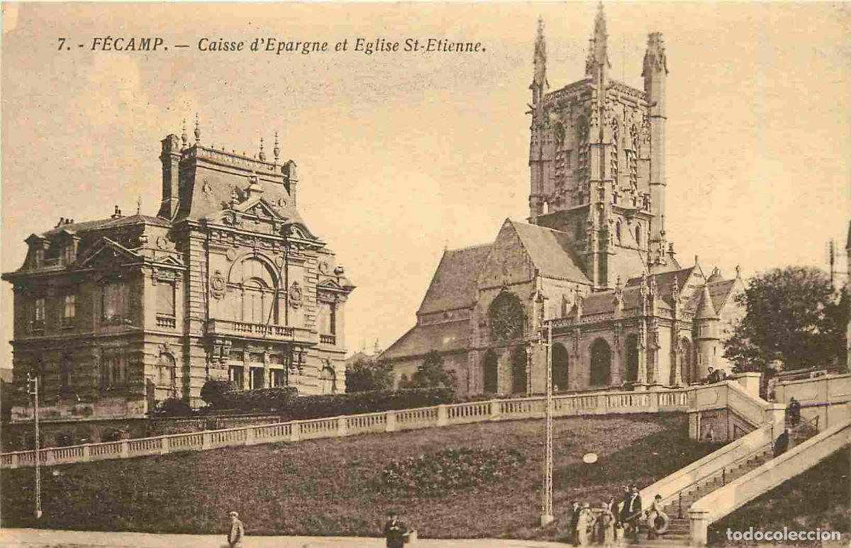 Postcards: France - 76 - F&eacute;camp - Caisse d'Epargne et Eglise St-Etienne - Anim&eacute;e - Correspondance - CPA - Voir