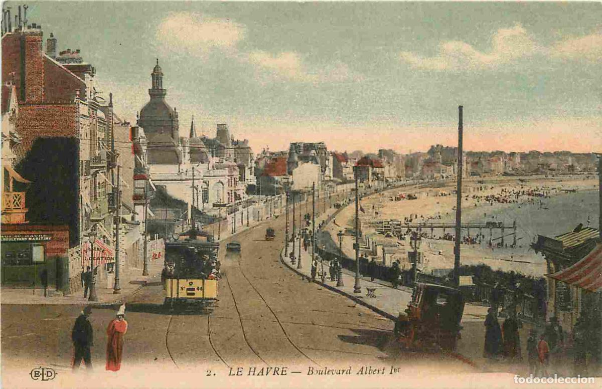 Postcards: France - 76 - Le Havre - Le Boulevard Albert 1er - Anim&eacute;e - Tramway - Coloris&eacute;e - CPA - Voyag&eacute;e en 1