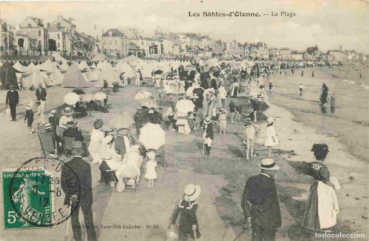 Postales: France - 85 - Les Sables d'Olonne - La Plage - Anim&eacute;e - Sc&egrave;nes de Plage - CPA - Oblit&eacute;ration ronde d