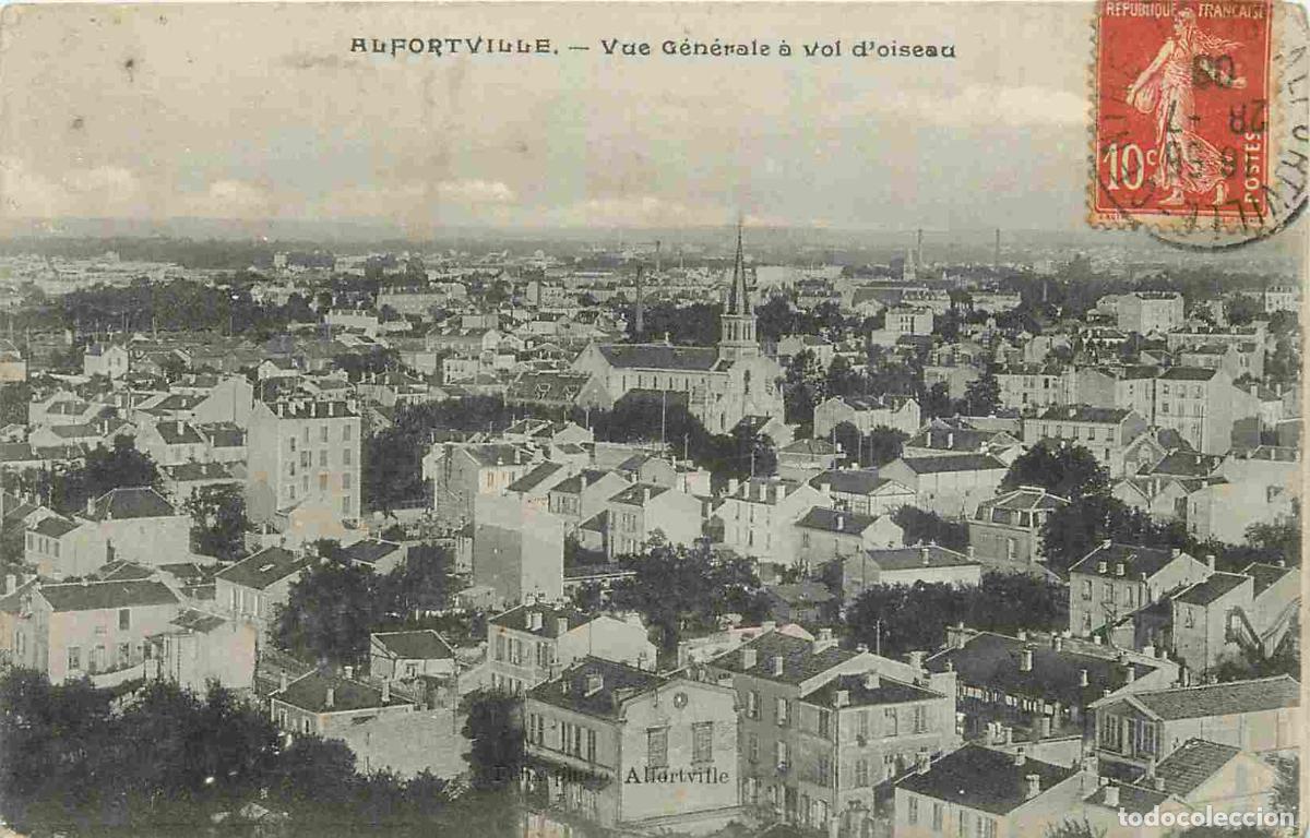 Cartes Postales: France - 94 - Alfortville - Vue G&eacute;n&eacute;nale &agrave; Vol d'oiseau - Correspondance - CPA - Oblit&eacute;ration ronde