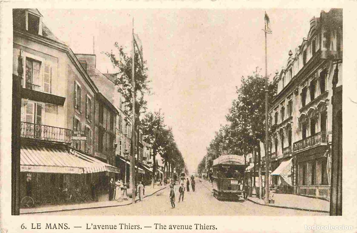Postcards: France - 72 - Le Mans - Avenue Thiers - Anim&eacute;e - Tramway - Correspondance - CPA - Voyag&eacute;e en 1919 -