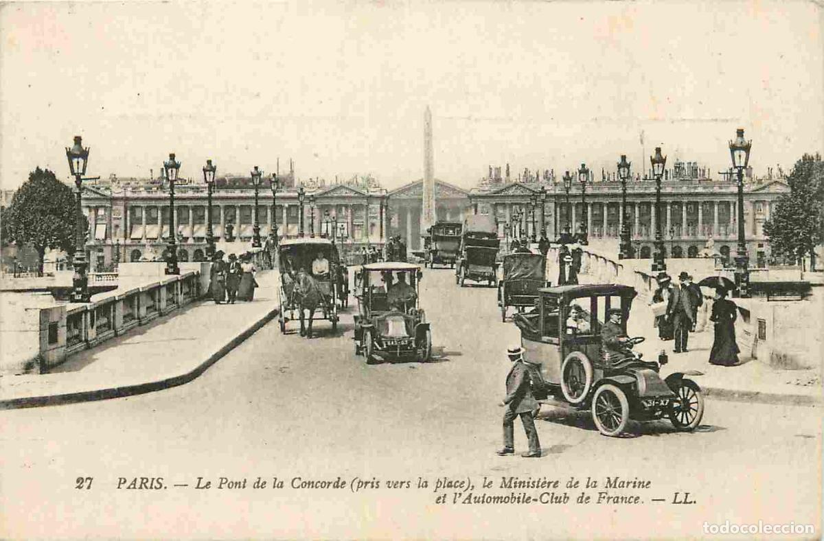 Postcards: France - 75 - Paris - Pont de la Concorde - Minist&egrave;re de la Marine - Automobile Club de France - Ani