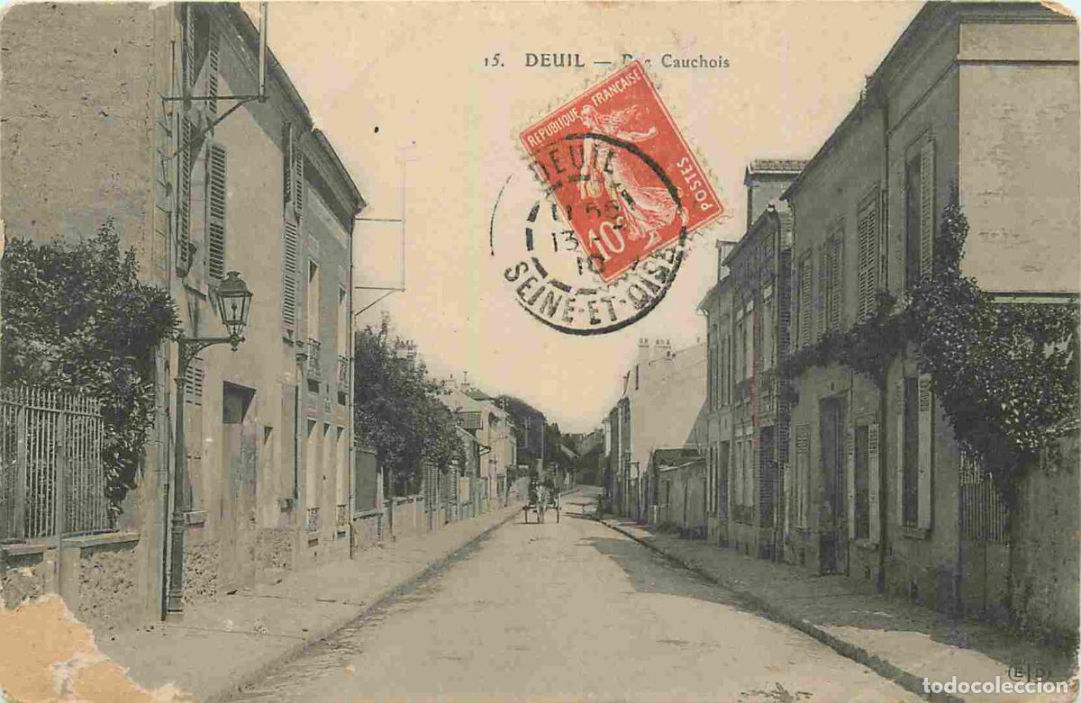 Postcards: France - 95 - Deuil - Rue Cauchois - CPA - Oblit&eacute;ration ronde de 1910 - Etat abim&eacute;e - Voir Scans Rec