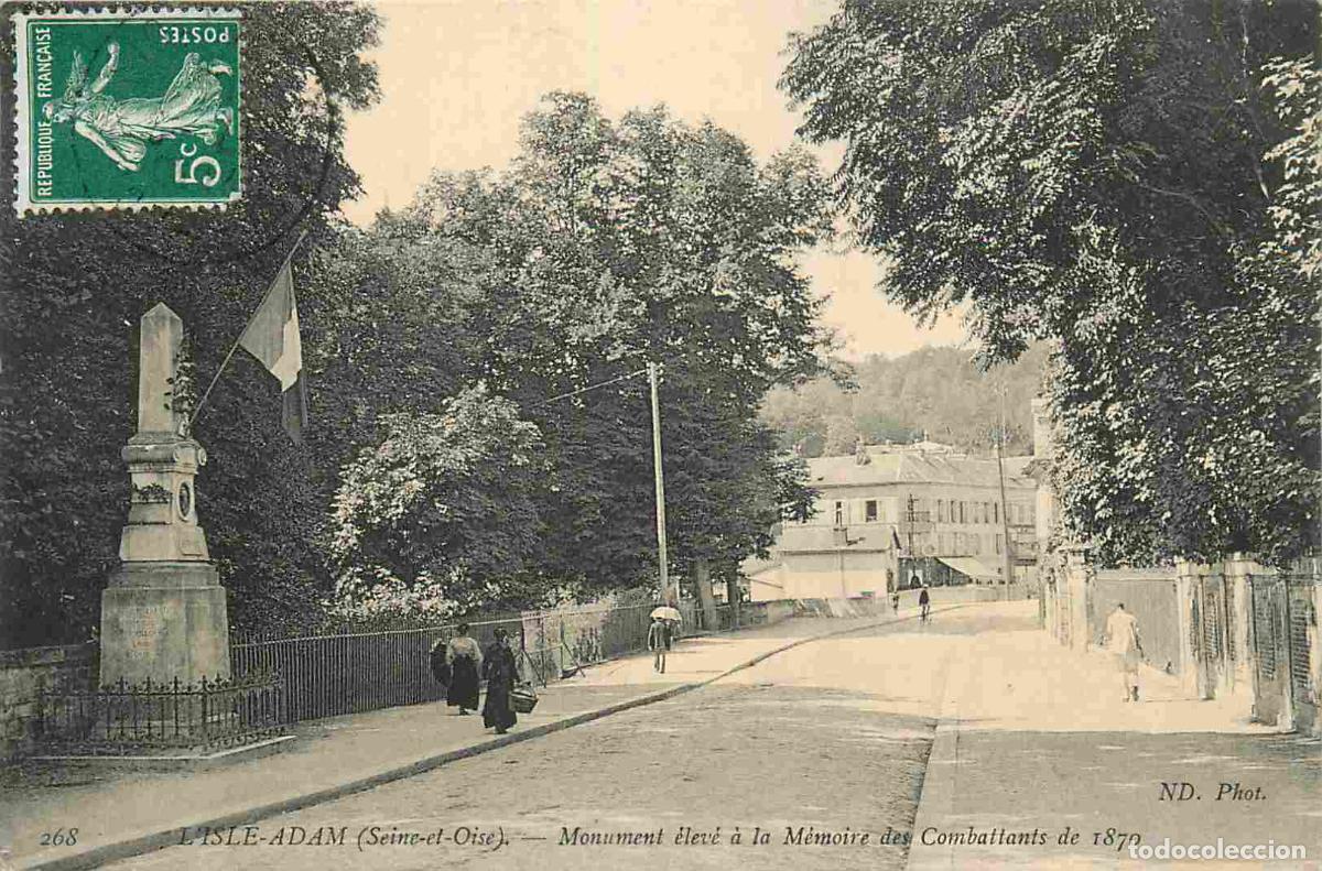 Postcards: France - 95 - L'Isle Adam - Monument &eacute;lev&eacute; &agrave; la m&eacute;moire des combattants de 1870 - Anim&eacute;e - CPA - Obl