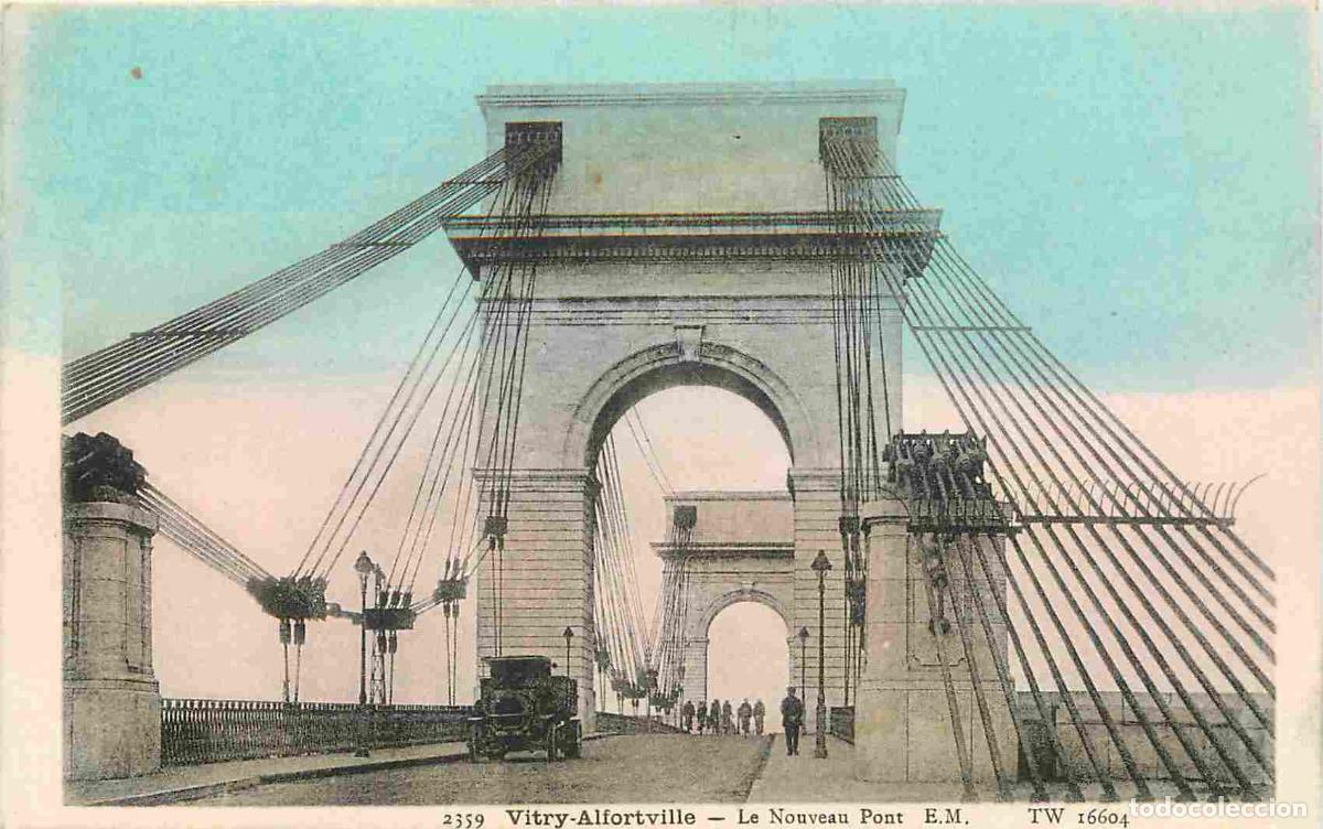 Cartoline: France - 94 - Vitry Alfortville - Le nouveau pont - Anim&eacute;e - Correspondance - CPA - Voyag&eacute;e en 1945