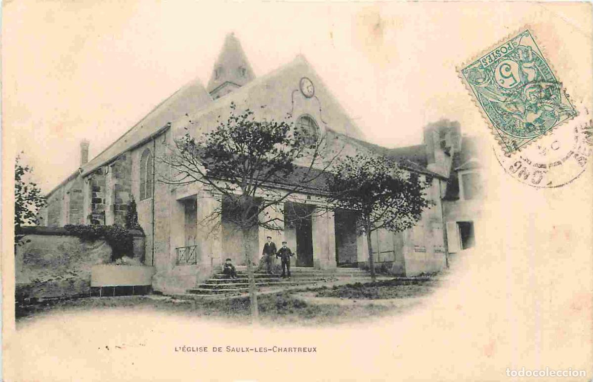 Cartoline: France - 91 - Saulx les Chartreux - L'Eglise - Anim&eacute;e - Pr&eacute;curseur - CPA - Oblit&eacute;ration ronde de 190