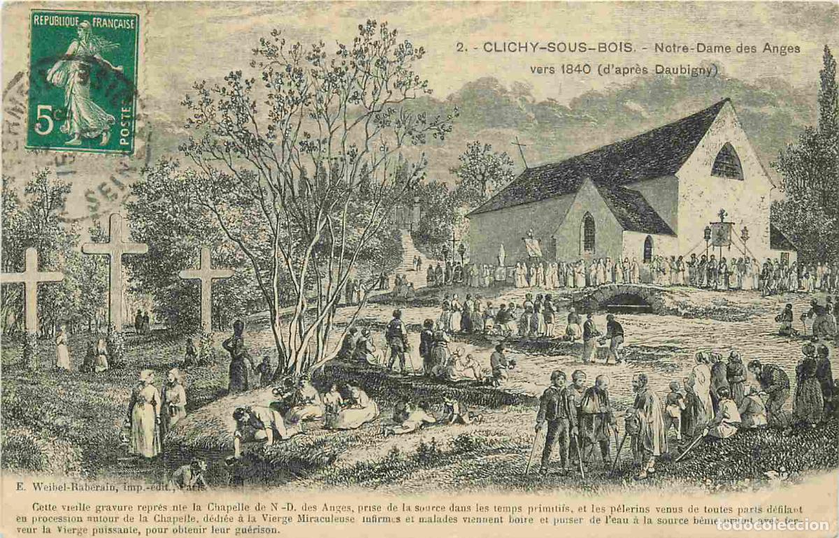 Cartes Postales: France - 92 - Clichy - Notre Dame des Anges vers 1840 - Art Dessin - CPA - Voir Scans Recto-Verso