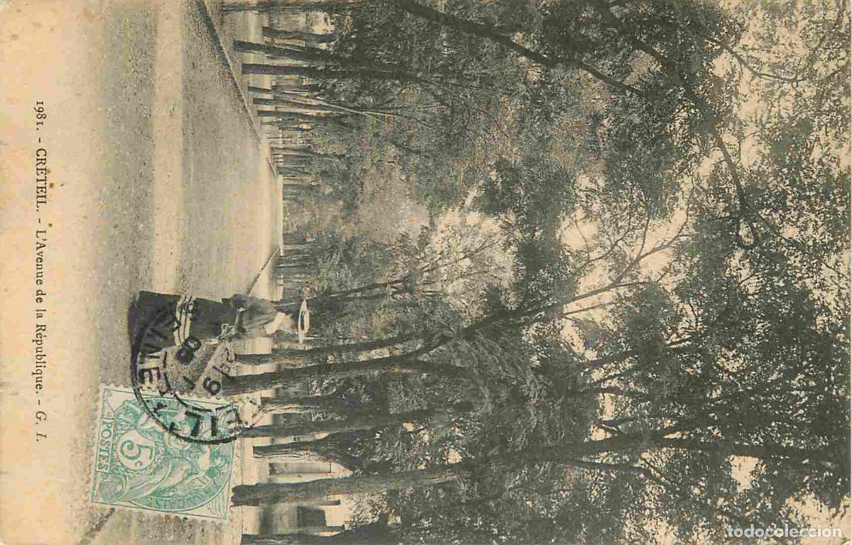 Postkarten: France - 94 - Cr&eacute;teil - Avenue de la R&eacute;publique - Anim&eacute;e - Oblit&eacute;ration ronde de 1905 - Voir Scans R
