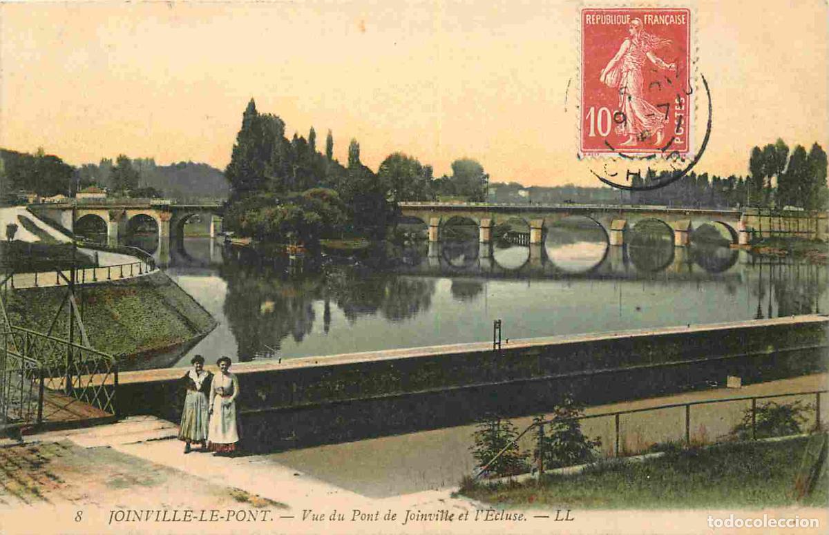 Postkarten: France - 94 - Joinville le Pont - Vue du Pont de Joinville et l'Ecluse - Anim&eacute;e - Coloris&eacute;e - Corres