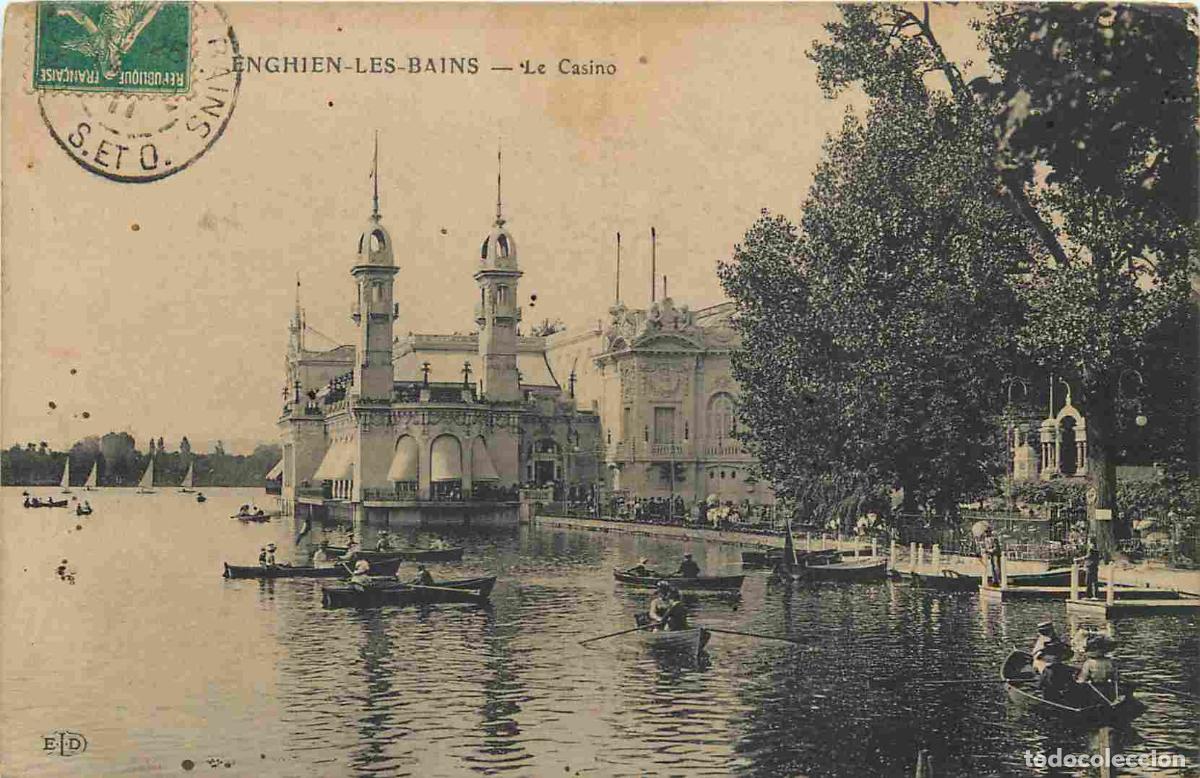 Postkarten: France - 95 - Enghien les Bains - Le Casino - Anim&eacute;e - Canotage - CPA - Oblit&eacute;ration ronde de 1911 -