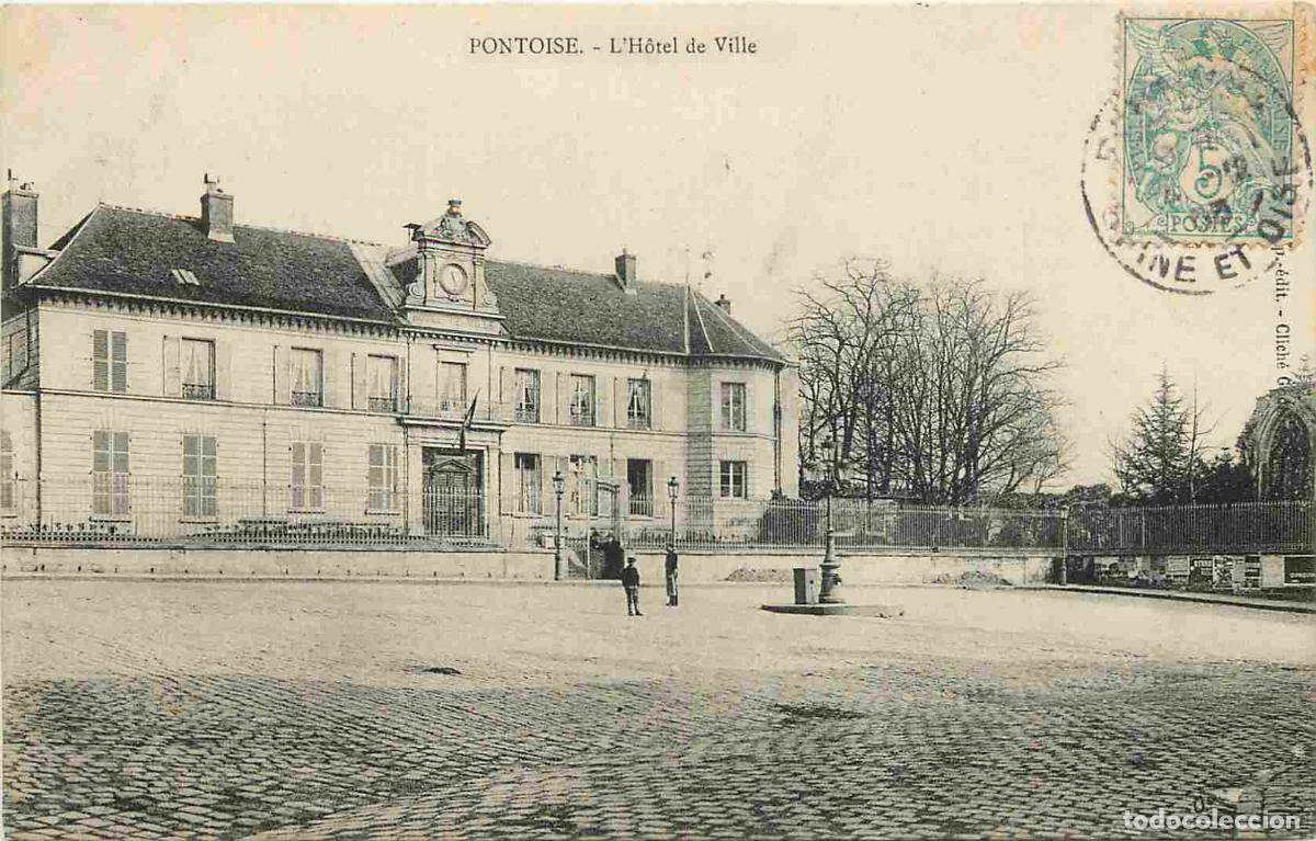 Postkarten: France - 95 - Pontoise - H&ocirc;tel de Ville - Anim&eacute;e - CPA - Oblit&eacute;ration ronde de 1905 - Voir Scans Rec