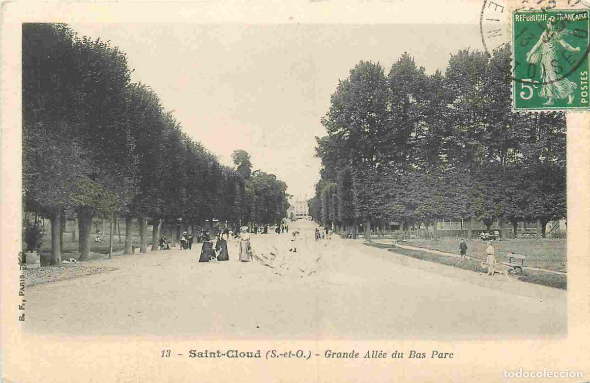 Cartoline: France - 92 - Saint Cloud - Grande All&eacute;e du Bas Parc - Anim&eacute;e - CPA - Oblit&eacute;ration ronde de 1913 - V
