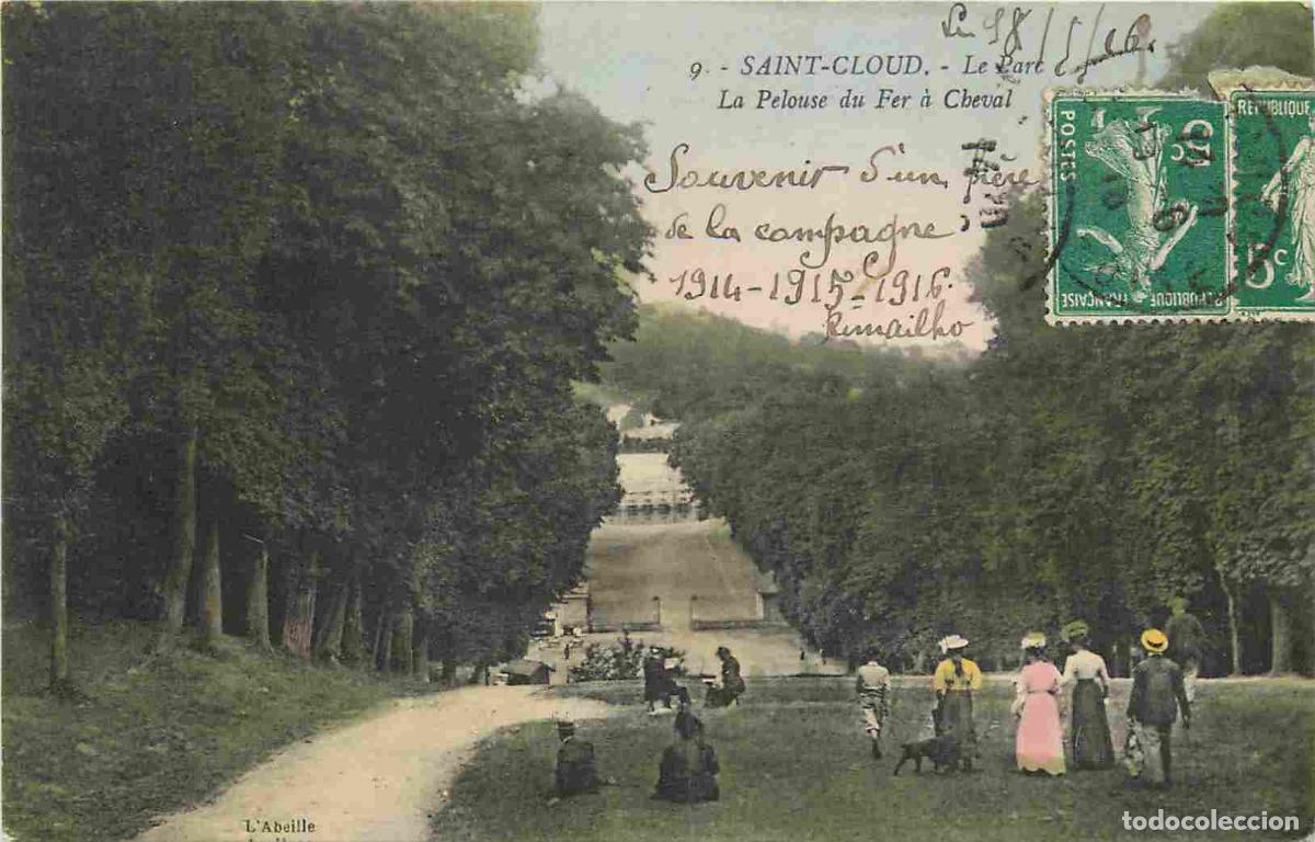 Cartoline: France - 92 - Saint Cloud - Parc de Saint Cloud - La Pelouse du Fer &agrave; Cheval - Anim&eacute;e - Coloris&eacute;e -