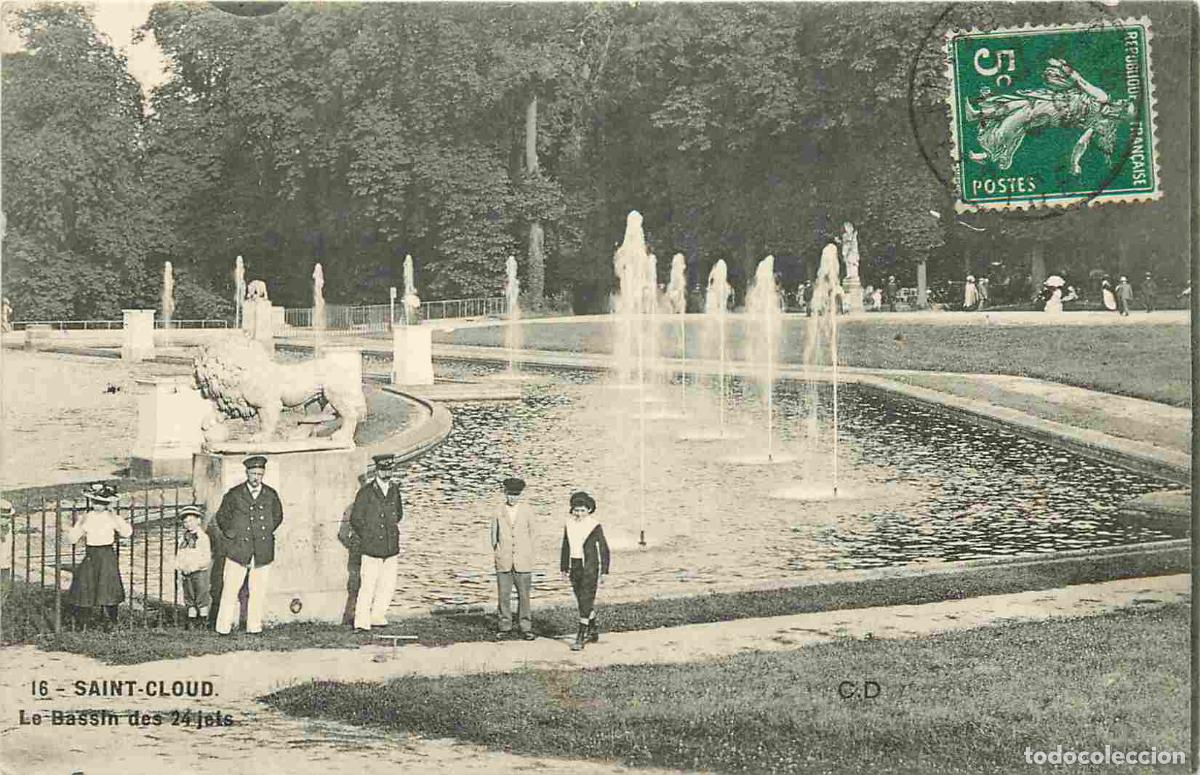 Cartoline: France - 92 - Saint Cloud - Le Bassin des 24 Jets - Anim&eacute;e - CPA - Oblit&eacute;ration ronde de 1912 - Voir