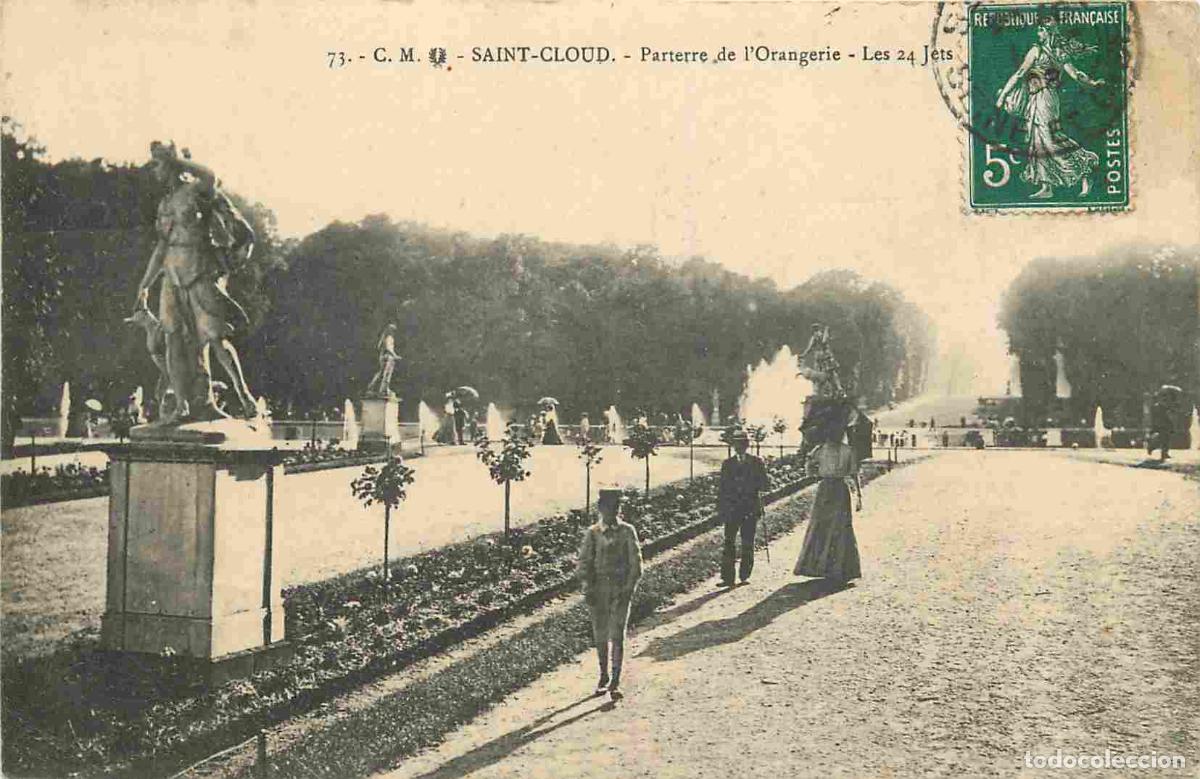 Cartoline: France - 92 - Saint Cloud - Parterre de l'Orangerie - Anim&eacute;e - CPA - Oblit&eacute;ration ronde de 1908 - Vo