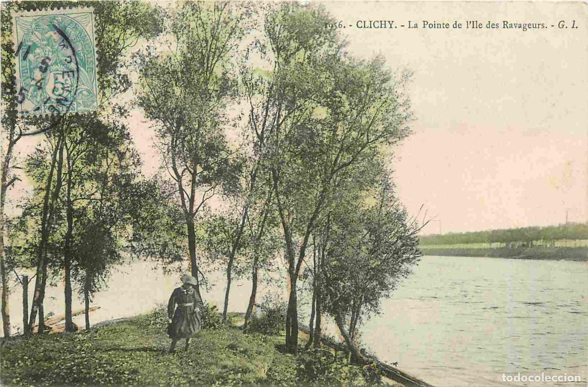 Cartoline: France - 92 - Clichy - La Pointe de l'Ile des Ravageurs - Anim&eacute;e - Coloris&eacute;e - CPA - Oblit&eacute;ration ro
