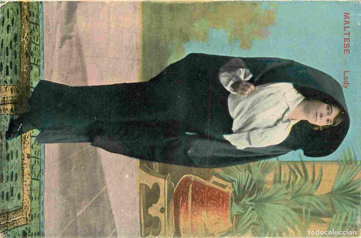 Cartoline: Malte - Maltese Lady - Anim&eacute;e - Folklore - Sc&egrave;ne et Types - Coloris&eacute;e - CPA - Voyag&eacute;e en 1917 - Voir