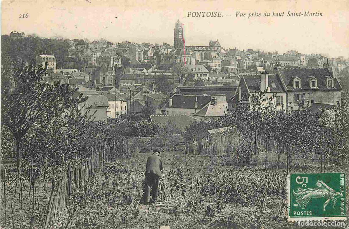 Cartoline: France - 95 - Pontoise - Vue prise du Haut Saint Martin - Anim&eacute;e - CPA - Oblit&eacute;ration ronde de 1908