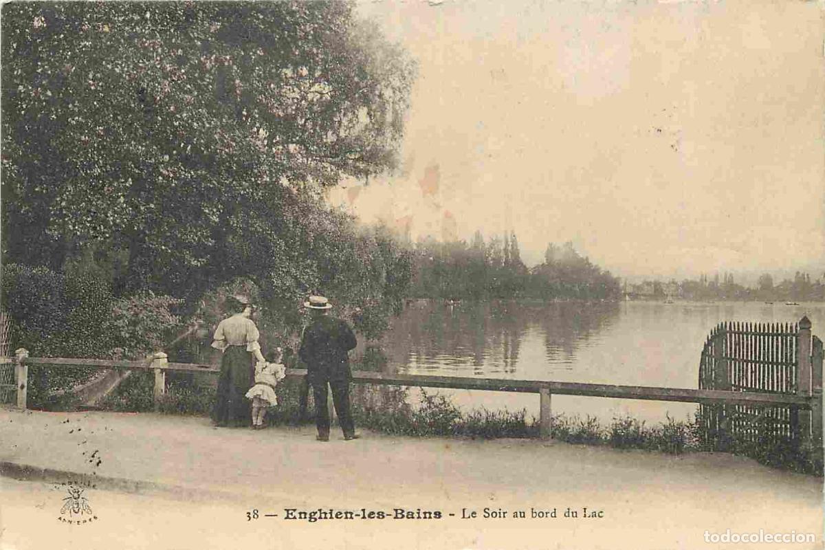 Cartoline: France - 95 - Enghien les Bains - Le soir au bord du lac - Anim&eacute;e - CPA - Oblit&eacute;ration ronde de 1911