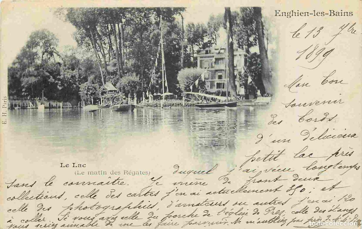 Cartoline: France - 95 - Enghien les Bains - Le Lac - le matin des r&eacute;gates - Pr&eacute;curseur - CPA - Oblit&eacute;ration ro