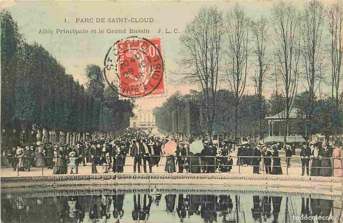 Postcards: France - 92 - Saint Cloud - Parc de Saint Cloud - All&eacute;e Principale et le Grand Bassin - Anim&eacute;e - Col