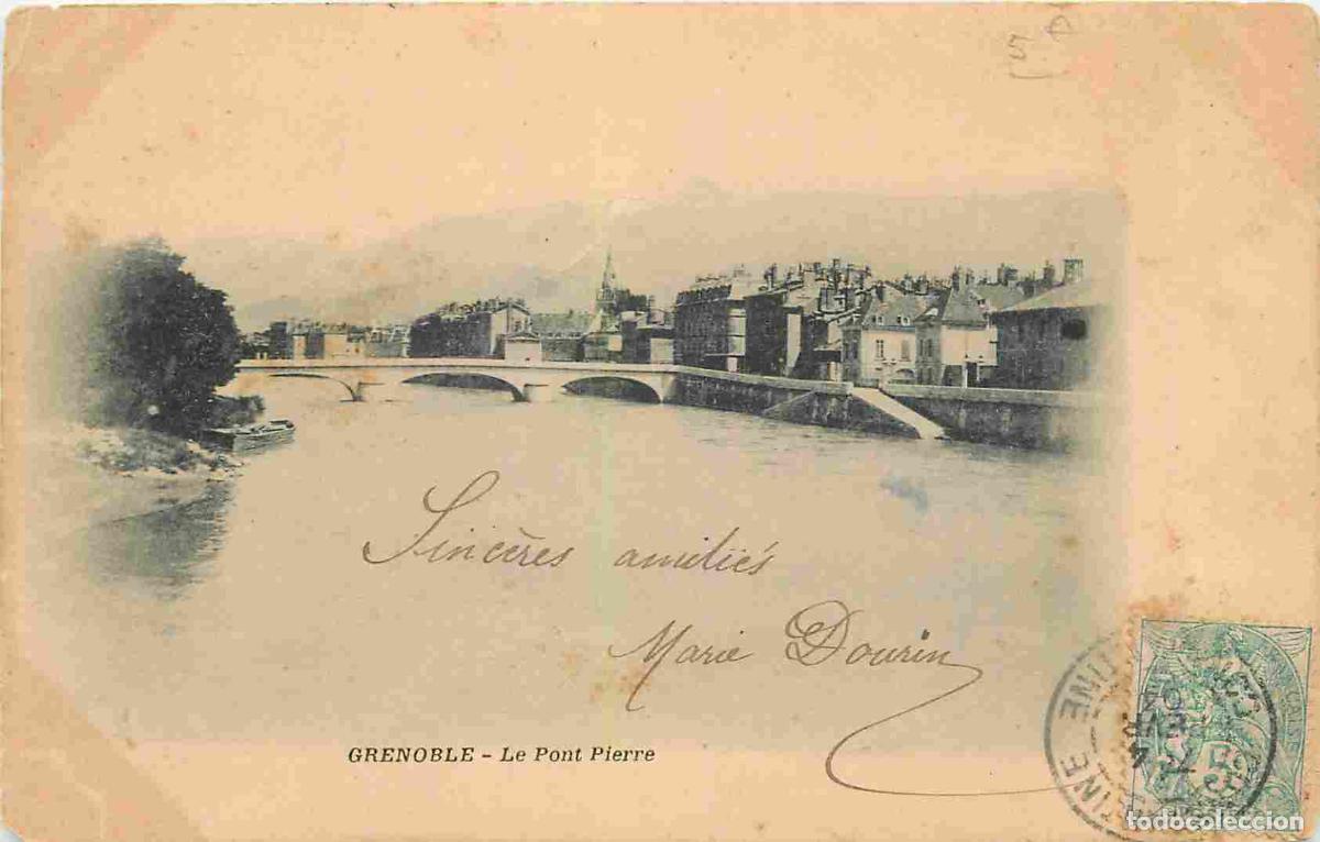 Cartes Postales: France - 38 - Grenoble - Le Pont Pierre - Pr&eacute;curseur - CPA - Oblit&eacute;ration ronde de 1904 - Voir Scans