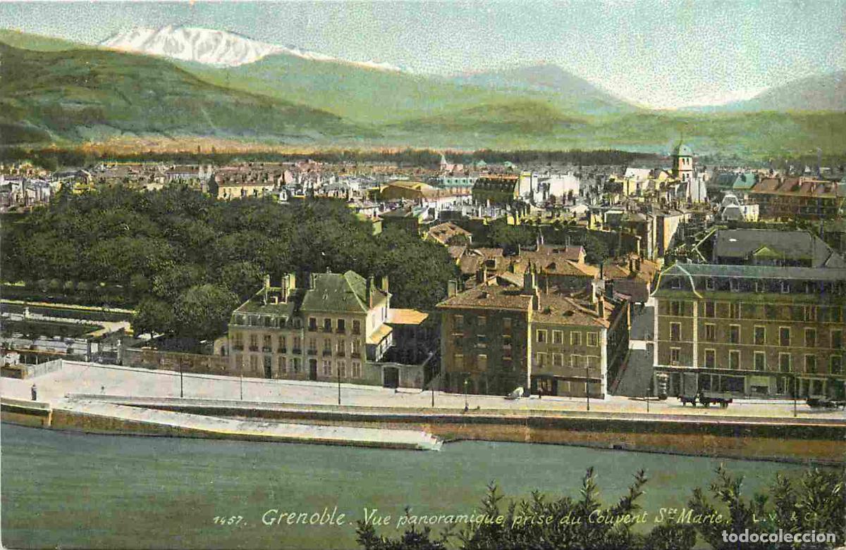 Cartes Postales: France - 38 - Grenoble - Vue panoramique prise du Couvent Sainte marie - Coloris&eacute;e - Correspondance