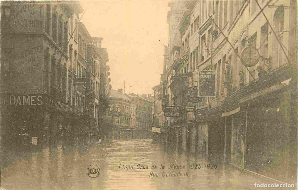 Postcards: Belgique - Li&egrave;ge - Crue de la Meuse 1925 1926 - Rue Cath&eacute;drale - CPA - Voir Scans Recto-Verso