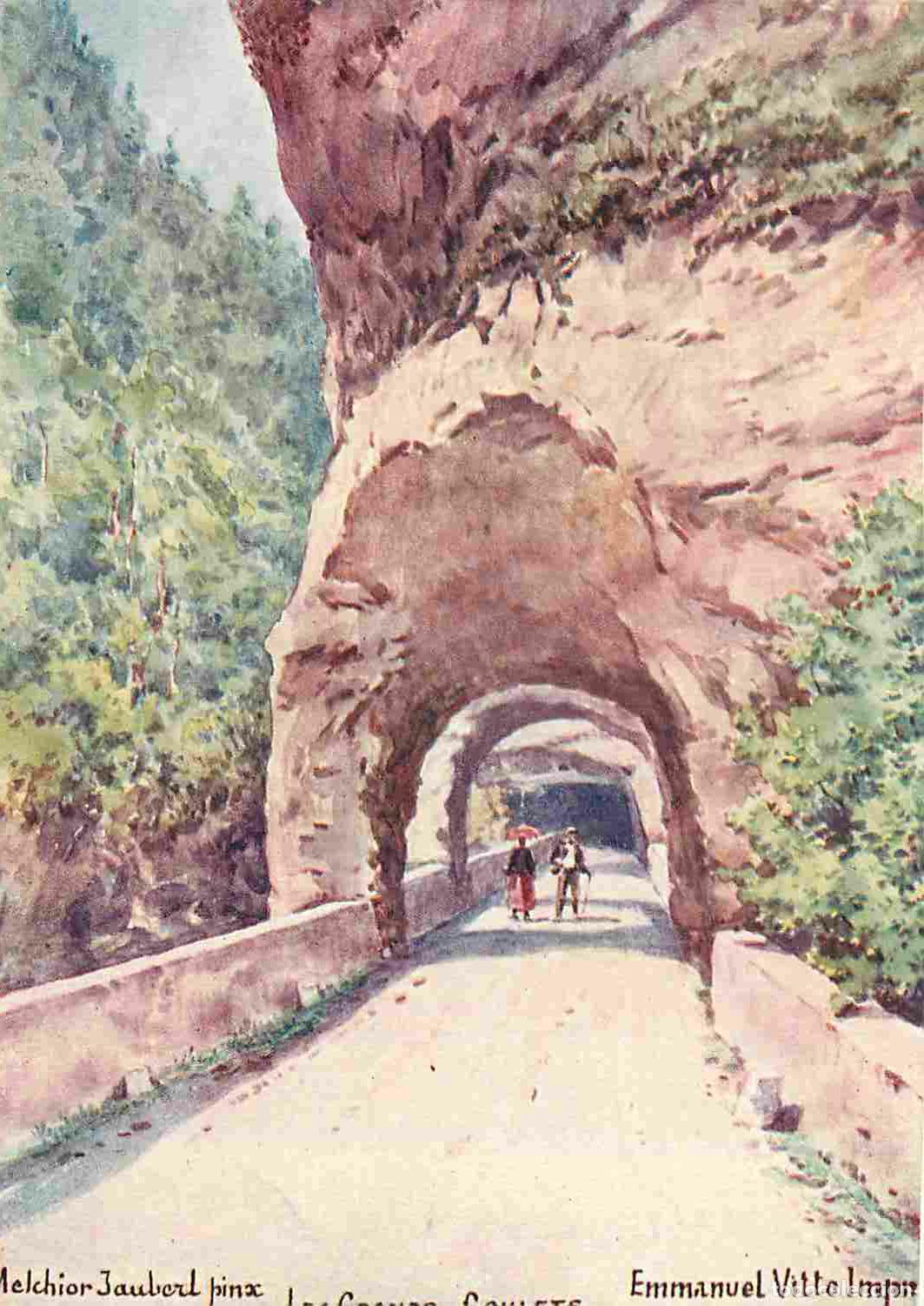 Postcards: France - 38 - Is&egrave;re - Les Grands Goulets - Art Peinture - Coloris&eacute;e - Melchir Jaubert pinx - Emmanue