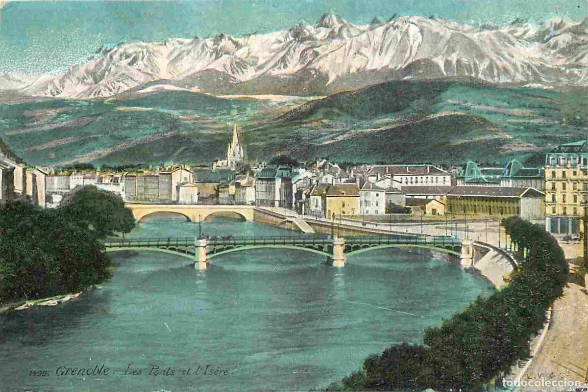 Postcards: France - 38 - Grenoble - Les Ponts et l'Is&egrave;re - Coloris&eacute;e - Correspondance - CPA - Voyag&eacute;e en 1916 -