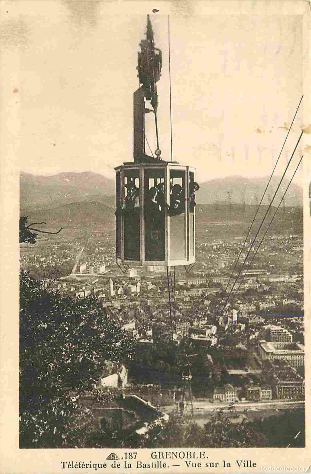 Postais: France - 38 - Grenoble - T&eacute;l&eacute;f&eacute;rique de la Bastille - Vue sur la Ville - Anim&eacute;e - CPA - Oblit&eacute;ration