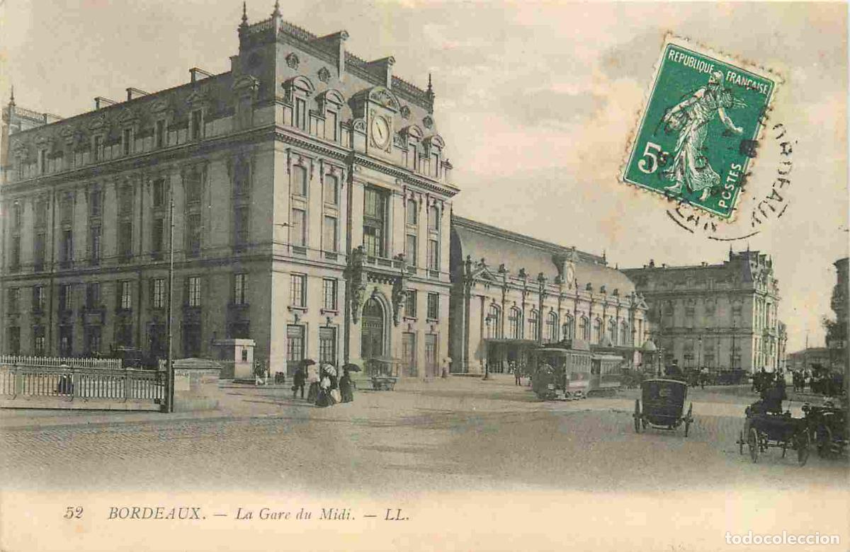 Postais: France - 33 - Bordeaux - La Gare du Midi - Anim&eacute;e - Tramway - CPA - Oblit&eacute;ration ronde de 1910 - Voi