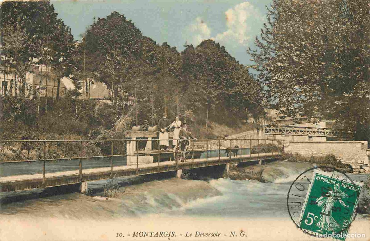 Postcards: France - 45 - Montargis - Le D&eacute;versoir - Anim&eacute;e - Coloris&eacute;e - CPA - Oblit&eacute;ration ronde de 1914 - Eta
