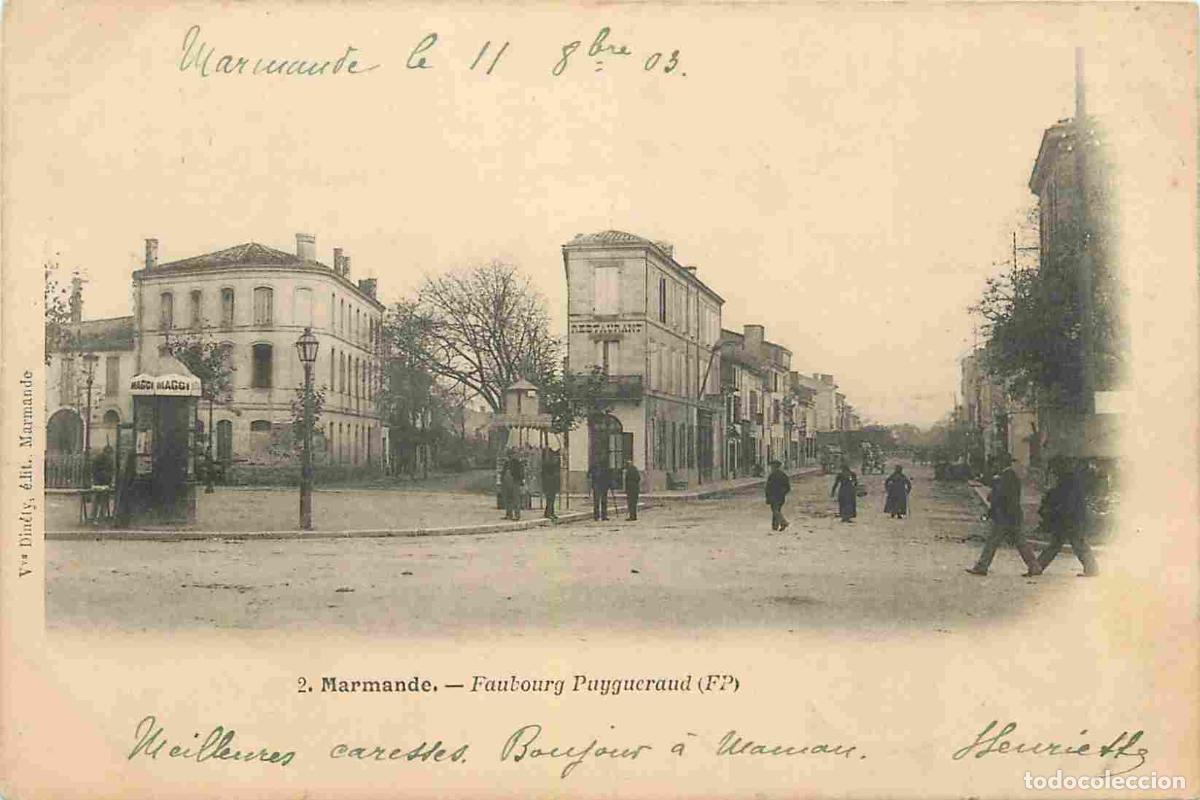 Postcards: France - 47 - Marmande - Faubourg Puygueraud - Pr&eacute;curseur - CPA - Oblit&eacute;ration ronde de 1903 - Voir