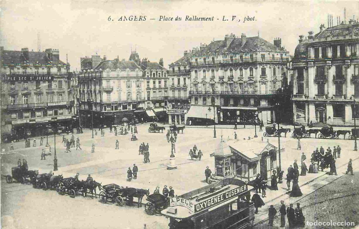 Postcards: France - 49 - Angers - Place du Ralliement - Anim&eacute;e - Tramway - Correspondance - CPA - Voyag&eacute;e en 19