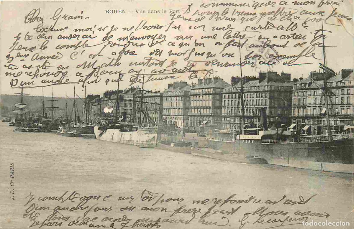 Postcards: France - 76 - Rouen - Vue dans le Port - Bateaux - Pr&eacute;curseur - CPA - Oblit&eacute;ration ronde de 1903 - E