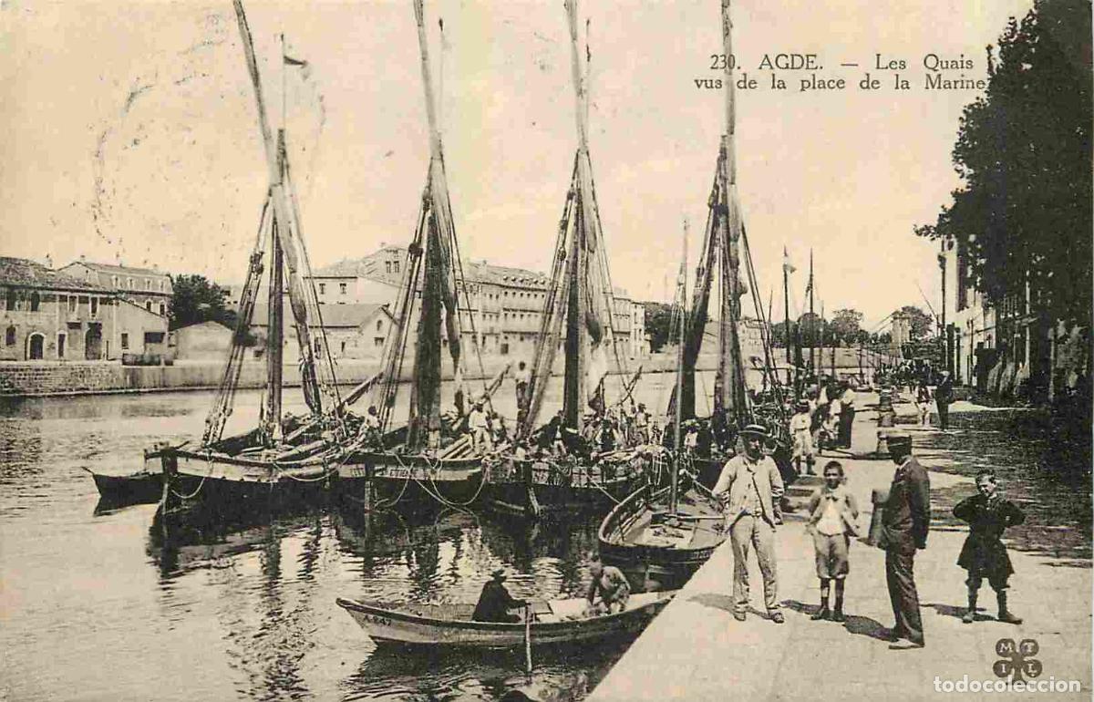 Postcards: France - 34 - Agde - Les Quais vus de la Place de la Marine - Anim&eacute;e - CPA - Voir Scans Recto-Verso