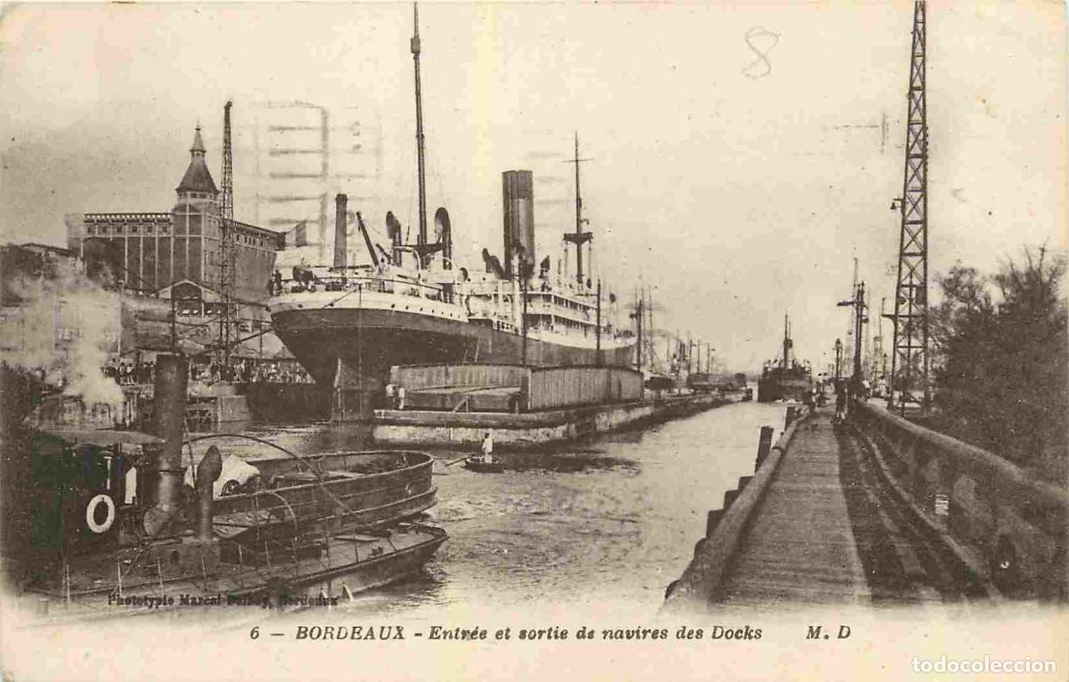 Postcards: France - 33 - Bordeaux - Entr&eacute;e et sortie de navires Docks - Anim&eacute;e - Bateaux - Correspondance - CPA