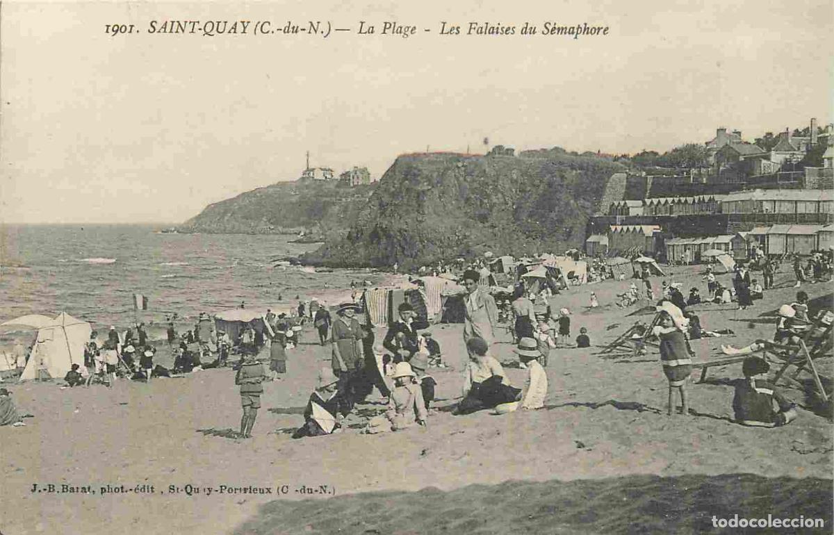 Postcards: France - 22 - Saint Quay Portrieux - La Plage - Les Falaises du S&eacute;maphore - Anim&eacute;e - Sc&egrave;nes de Plage