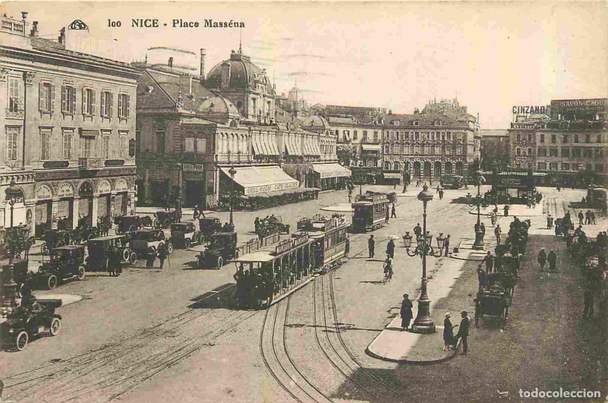 Postcards: France - 06 - Nice - Place Mass&eacute;na - Anim&eacute;e - Tramway - Correspondance - CPA - Oblit&eacute;ration ronde de