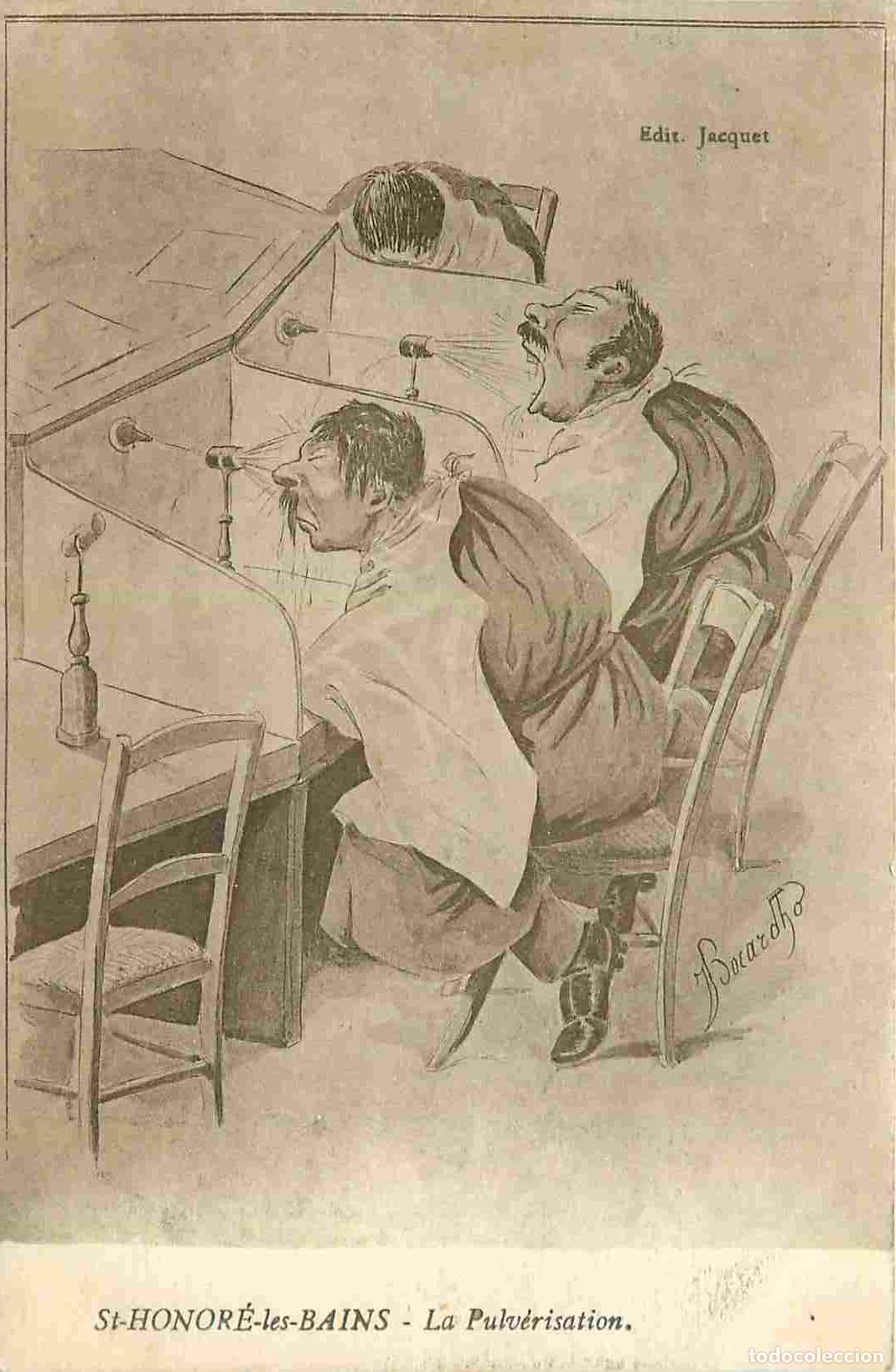 Postkarten: France - 58 - Saint Honor&eacute; les Bains - Etablissement Thermal - La Pulv&eacute;risation - illustration J Boc