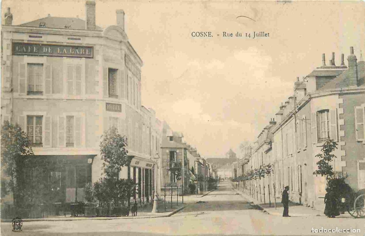 Postcards: France - 58 - Cosne Cours sur Loire - Rue du 14 Juillet - Caf&eacute; de la Gare - CPA - Oblit&eacute;ration de 19