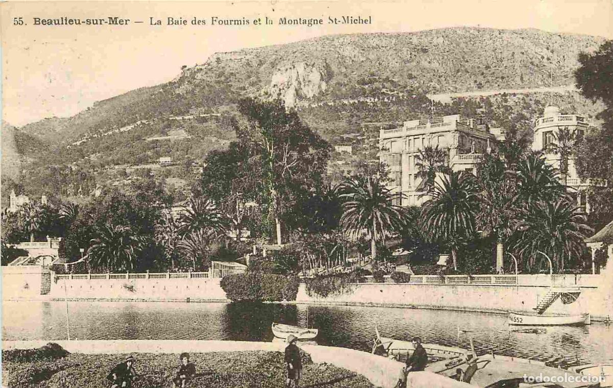 Postcards: France - 06 - Beaulieu sur Mer - La Baie des Fourmis et la Montagne St-Michel - Anim&eacute;e - CPA - Oblit