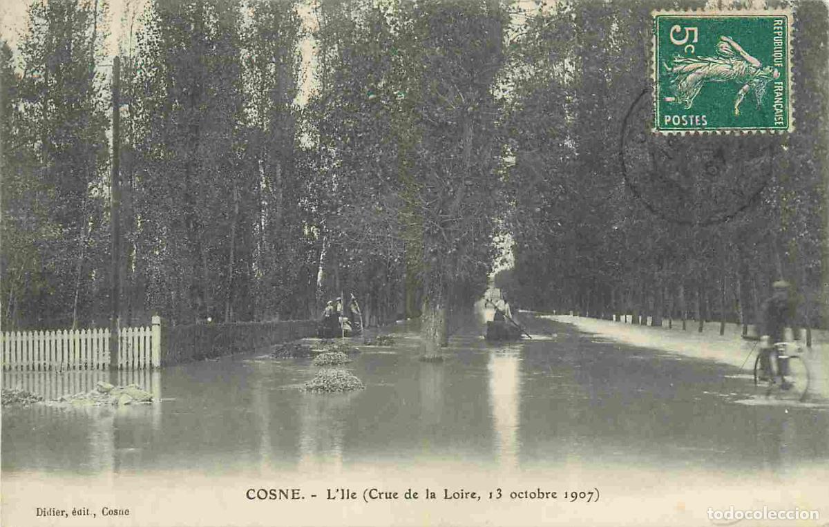 Postkarten: France - 58 - Cosne Cours sur Loire - L'Ile - Crue de la Loire du 13 octobre 1907 - Anim&eacute;e - CPA - O