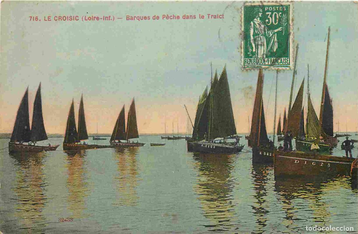 Postkarten: France - 44 - Le Croisic - Barques de P&ecirc;che dans le Tralct - Coloris&eacute;e - CPA - Voir Scans Recto-Vers