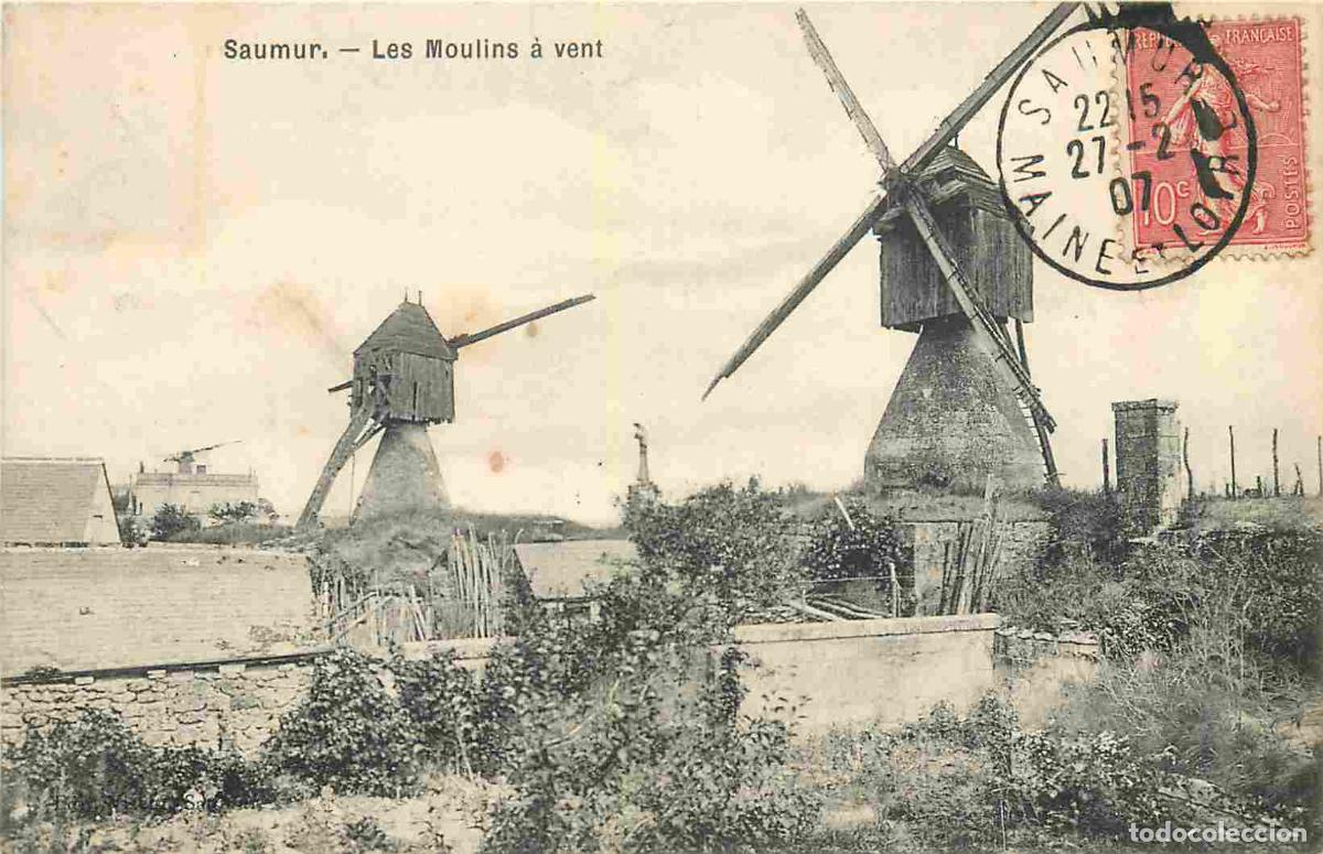 Postkarten: France - 49 - Saumur - Les Moulins &agrave; Vent - Correspondance - CPA - Oblit&eacute;ration ronde de 1907 - Voir