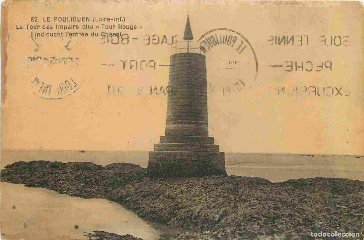 Postkarten: France - 44 - Le Pouliguen - La Tour des Impairs dite Tour Rouge indiquand l'entr&eacute;e du Chenal - CPA