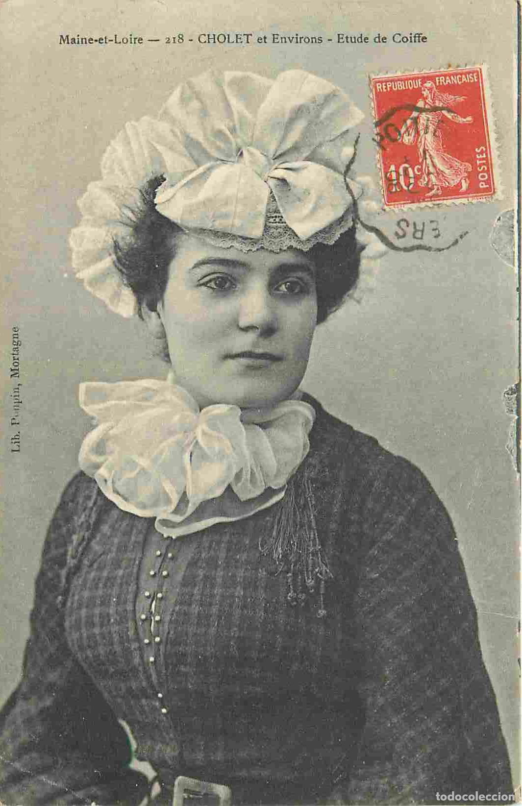 Postkarten: France - 49 - Cholet - Etude de Coiffe - Anim&eacute;e - Folklore - Sc&egrave;ne et Types - CPA - Oblit&eacute;ration ron